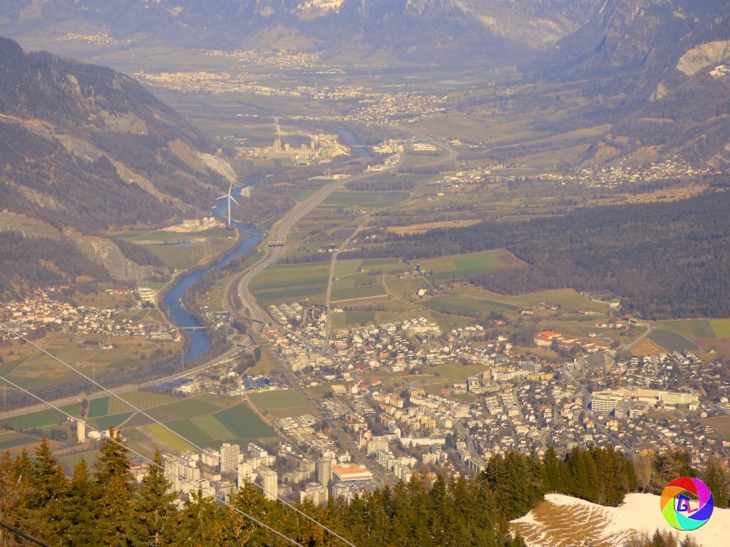 View above Chur along Rhine Valley